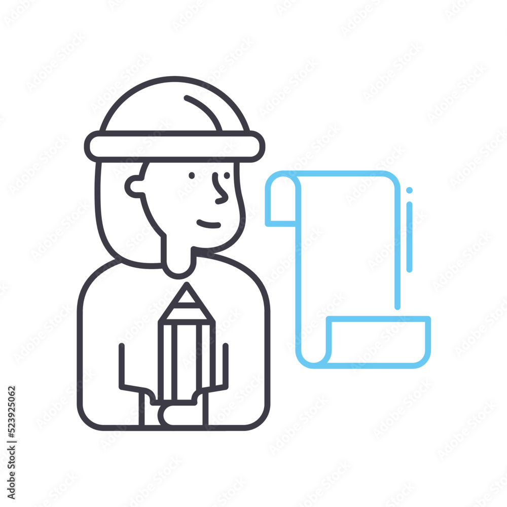 technician worker line icon, outline symbol, vector illustration, concept sign technician worker line icon, outline symbol, vector illustration, concept sign