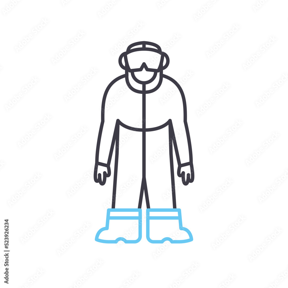 PPE Kit line icon, outline symbol, vector illustration, concept sign PPE Kit line icon, outline symbol, vector illustration, concept sign