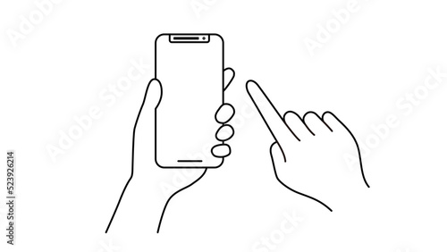 スマートフォンの画面を操作する