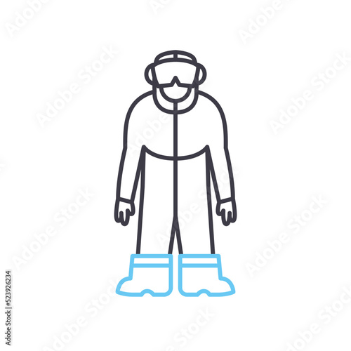 PPE Kit line icon, outline symbol, vector illustration, concept sign
