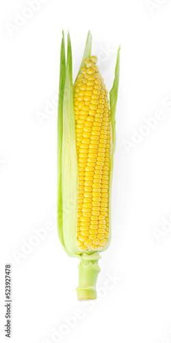 Tasty fresh corn cob isolated on white