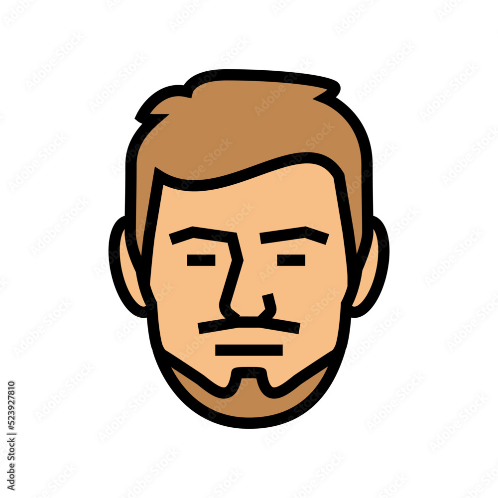 balbo beard hair style color icon vector illustration