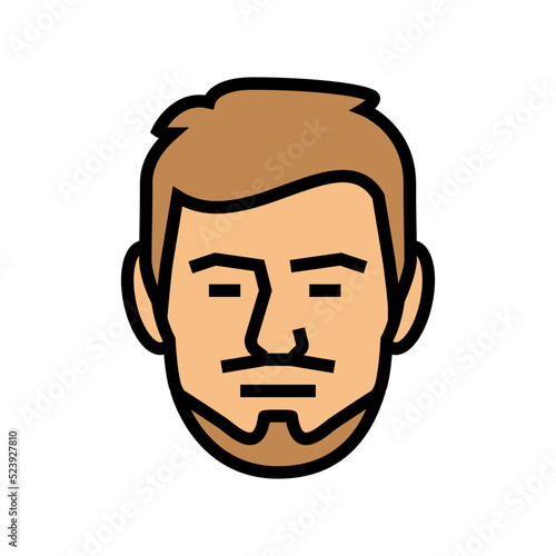 balbo beard hair style color icon vector illustration