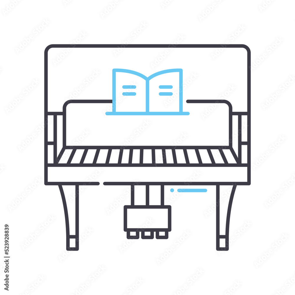 piano line icon, outline symbol, vector illustration, concept sign piano line icon, outline symbol, vector illustration, concept sign