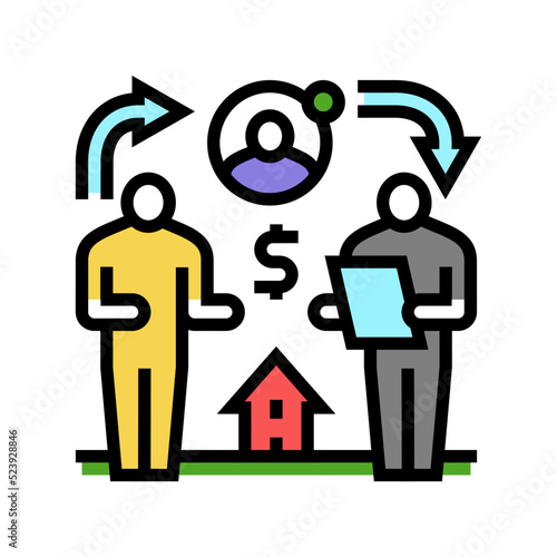 Obraz na plátně escrow account property estate home color icon vector illustration