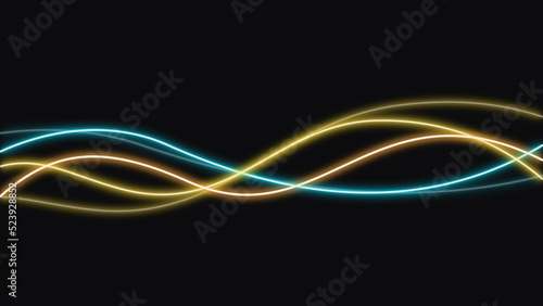 Abstract modern neon glowing background with wavy lines