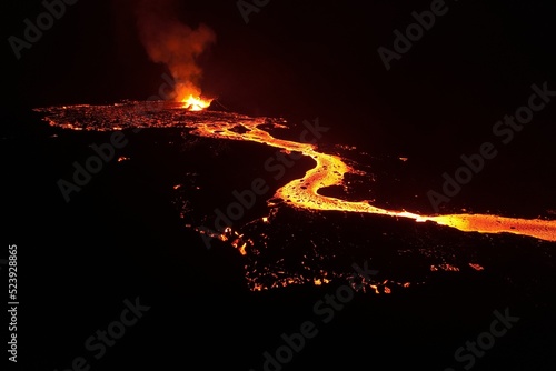 Drone Shot of Fagradalsfjall Volcano photo