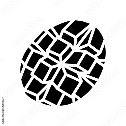 slice mango cube glyph icon vector illustration