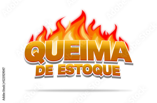 Queima de Estoque, selo feito em vetor para promoção de vendas