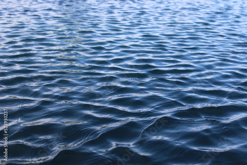 Dark Blue Rippling Water On A Lake