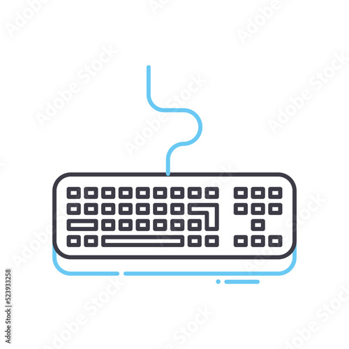 keyboard line icon, outline symbol, vector illustration, concept sign