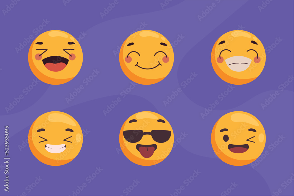 Fototapeta premium world smile day, emoticons