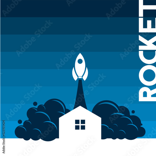 the rocket is taking off
