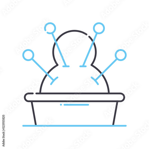 pincushion line icon, outline symbol, vector illustration, concept sign