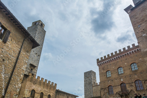 Medieval building against the sky at San Gemignano, Tuscany, Italy