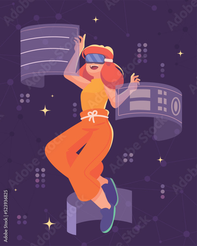 woman with goggles for metaverse