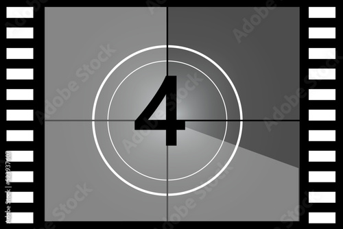 countdown frame number four. Vector illustration. Stock image. 