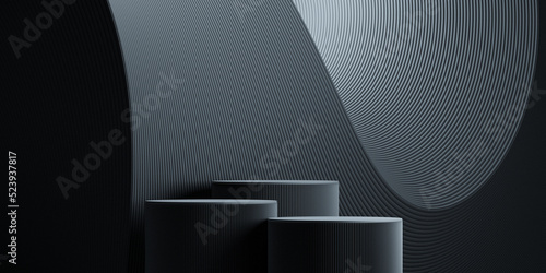 abstract branding background with black podium concept for branding presentation branding. 3d rendering illustration photo
