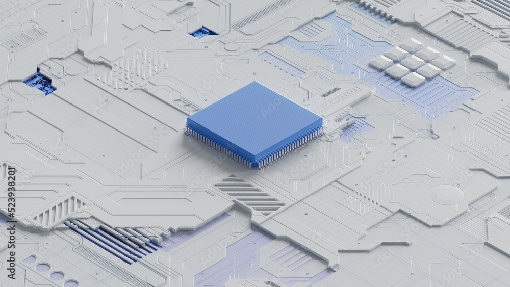 Central Computer Processors CPU concept. 3d rendering,conceptual image.3d background