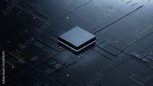 Central Computer Processors CPU concept. 3d rendering,conceptual image.3d background photo