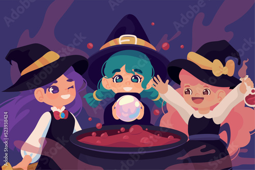 halloween cute witches