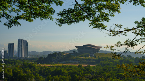High angle shots of Putrajaya International Convention Centre PICC Malaysia during sunrise photo