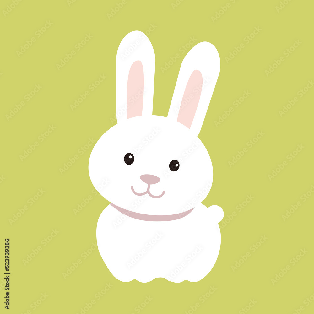 Fototapeta premium シンプルな白いうさぎのイラスト