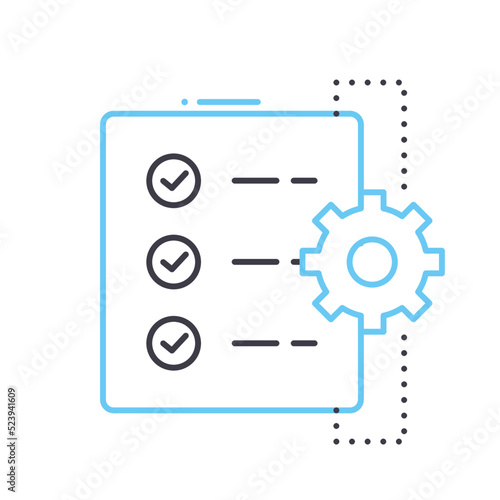 workflow line icon, outline symbol, vector illustration, concept sign