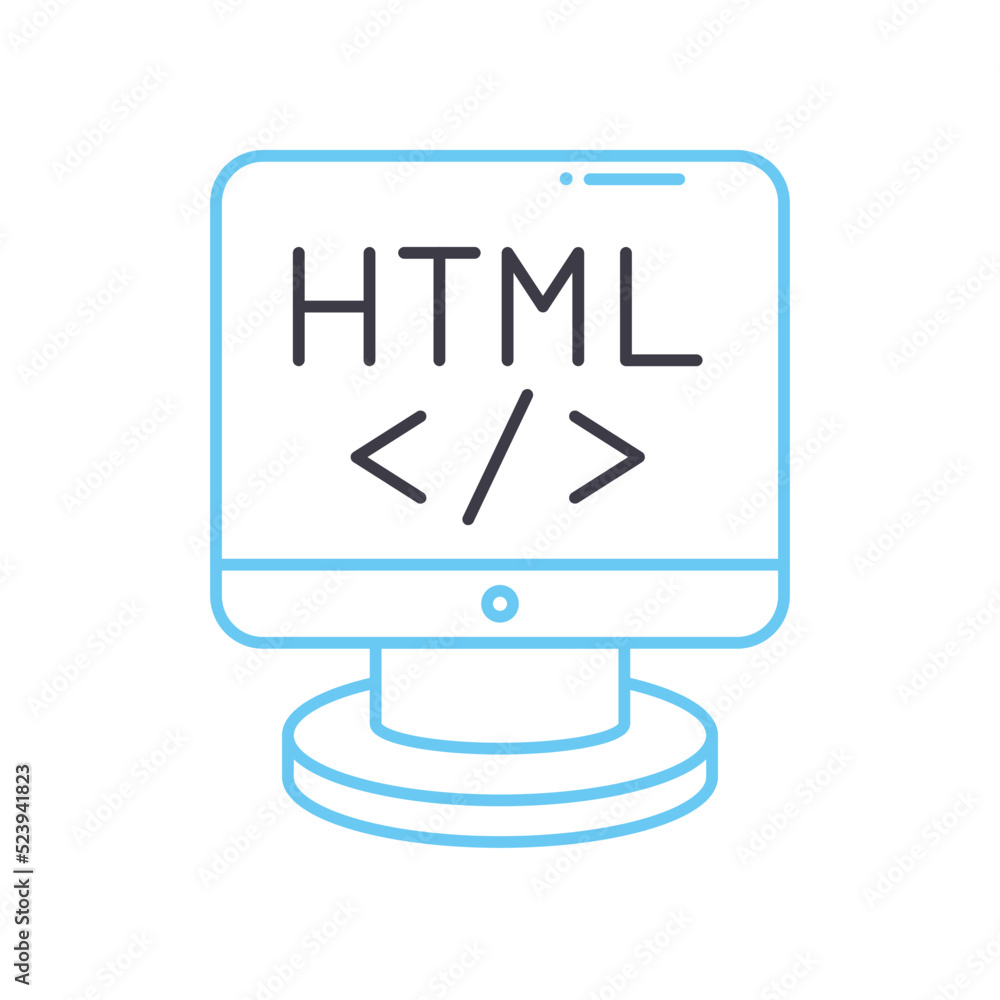 html line icon, outline symbol, vector illustration, concept sign html line icon, outline symbol, vector illustration, concept sign