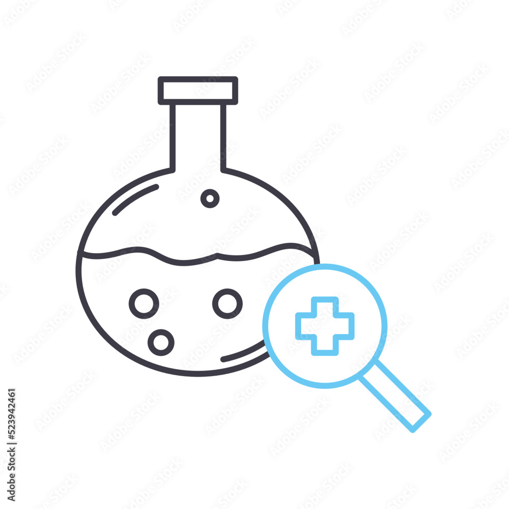 medical research line icon, outline symbol, vector illustration, concept sign medical research line icon, outline symbol, vector illustration, concept sign