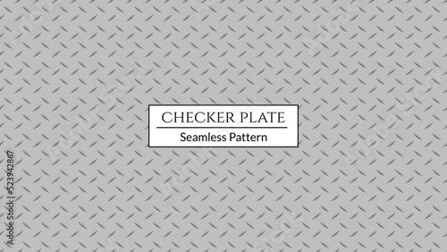 Checker plate, Steel diamond plate, Metal flooring seamless pattern. Vector illustration.