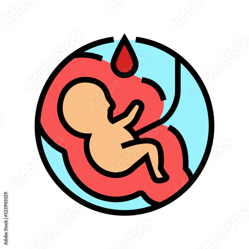 pregnancy hiv transmission color icon vector illustration