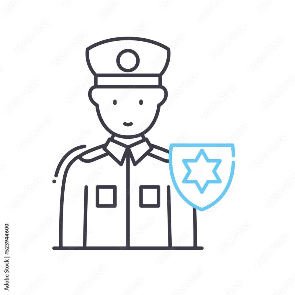 police line icon, outline symbol, vector illustration, concept sign police line icon, outline symbol, vector illustration, concept sign