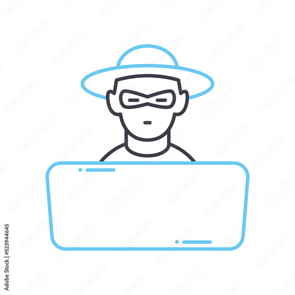 spyware line icon, outline symbol, vector illustration, concept sign spyware line icon, outline symbol, vector illustration, concept sign