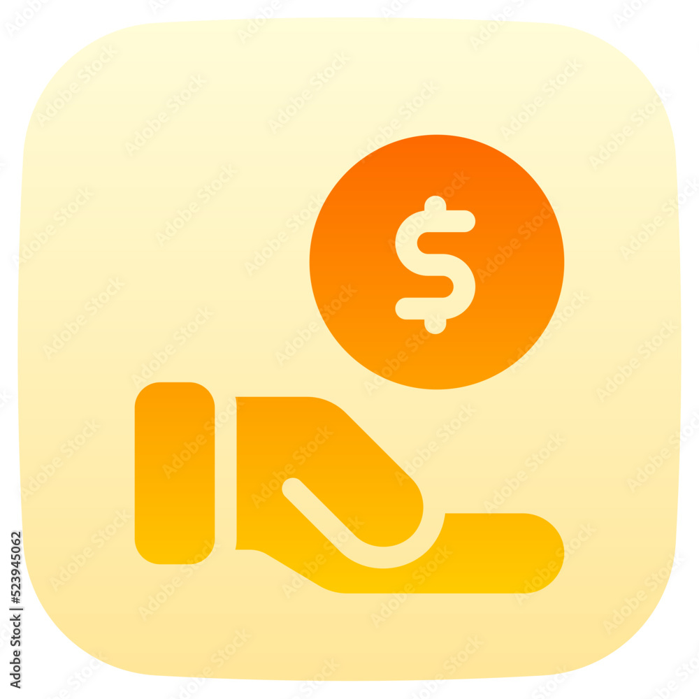 dollar coin flat gradient icon dollar coin flat gradient icon