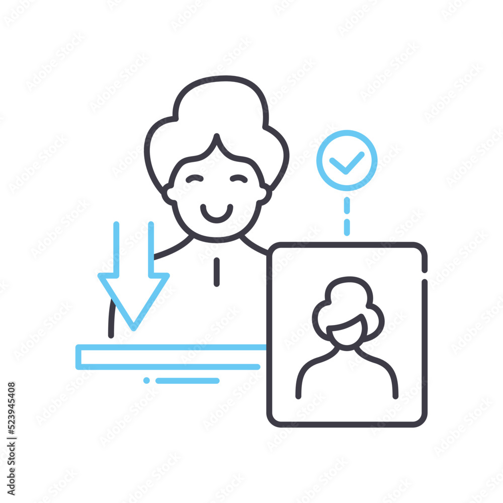 scanning line icon, outline symbol, vector illustration, concept sign scanning line icon, outline symbol, vector illustration, concept sign
