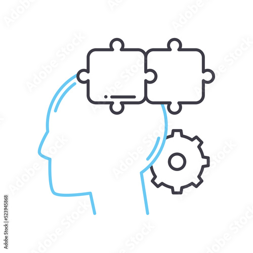 logical thinking line icon, outline symbol, vector illustration, concept sign