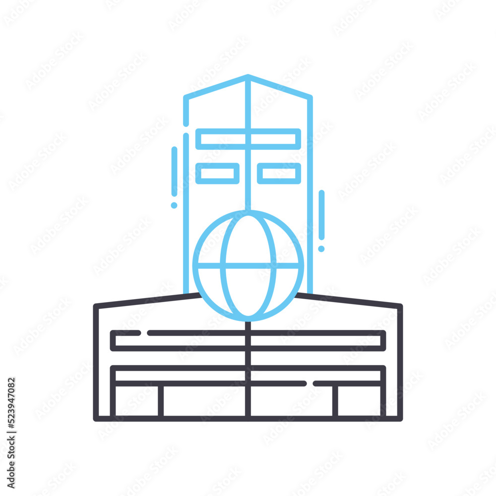 global office line icon, outline symbol, vector illustration, concept sign