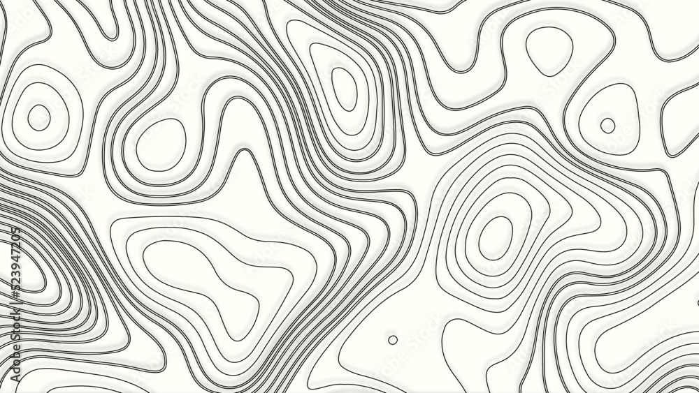 Fototapeta premium White wave paper curved reliefs abstract background, Abstract topographic contours map background. Geographic mountain relief. Abstract lines background. Contour maps. Business concept.