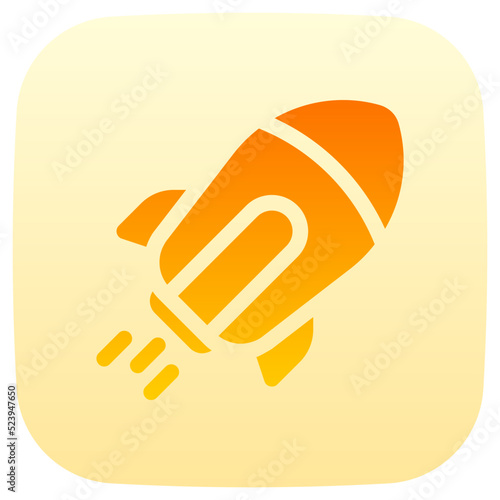 rocket flat gradient icon