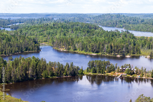 Fototapeta Naklejka Na Ścianę i Meble -  View of Lakes and Forest from Above