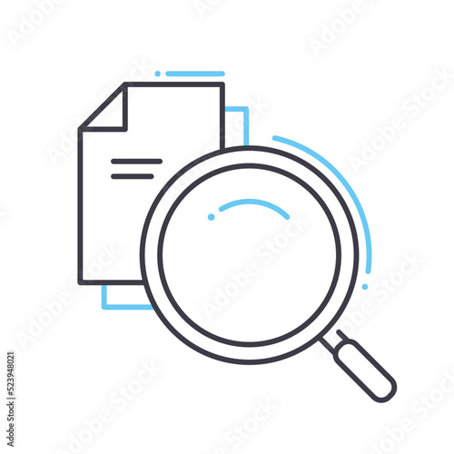 magnifier line icon, outline symbol, vector illustration, concept sign