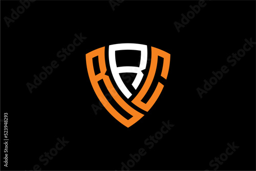 BRC creative letter shield logo design vector icon illustration