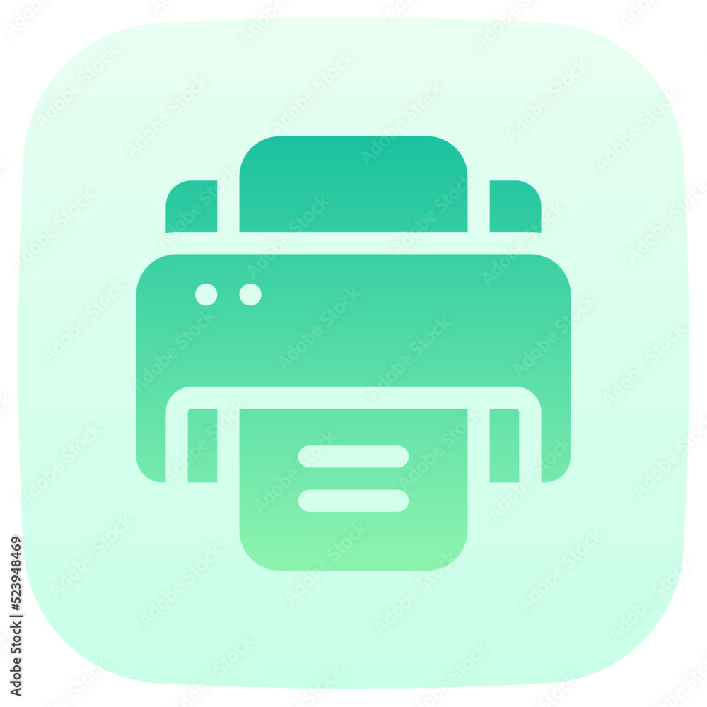 printer flat gradient icon printer flat gradient icon