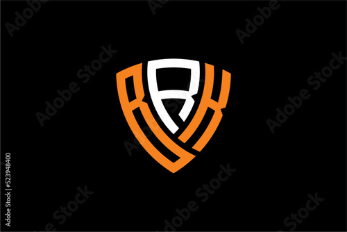 BRK creative letter shield logo design vector icon illustration
