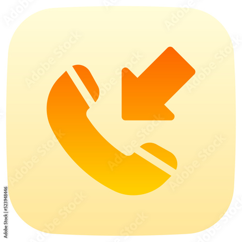 incoming call flat gradient icon