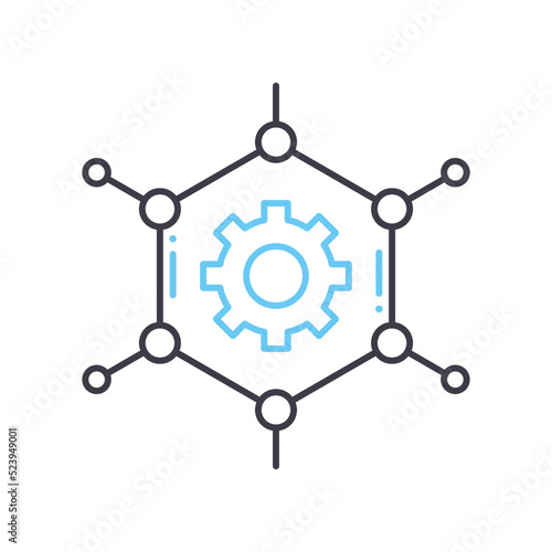 framework line icon, outline symbol, vector illustration, concept sign