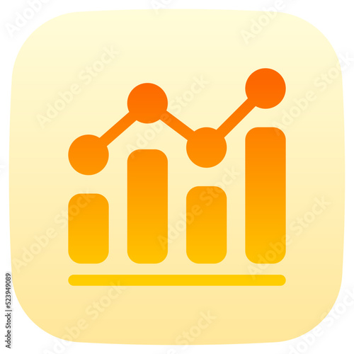 bar chart flat gradient icon