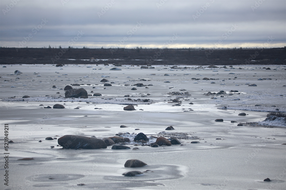 Frozen tundra near Churchill Manitoba