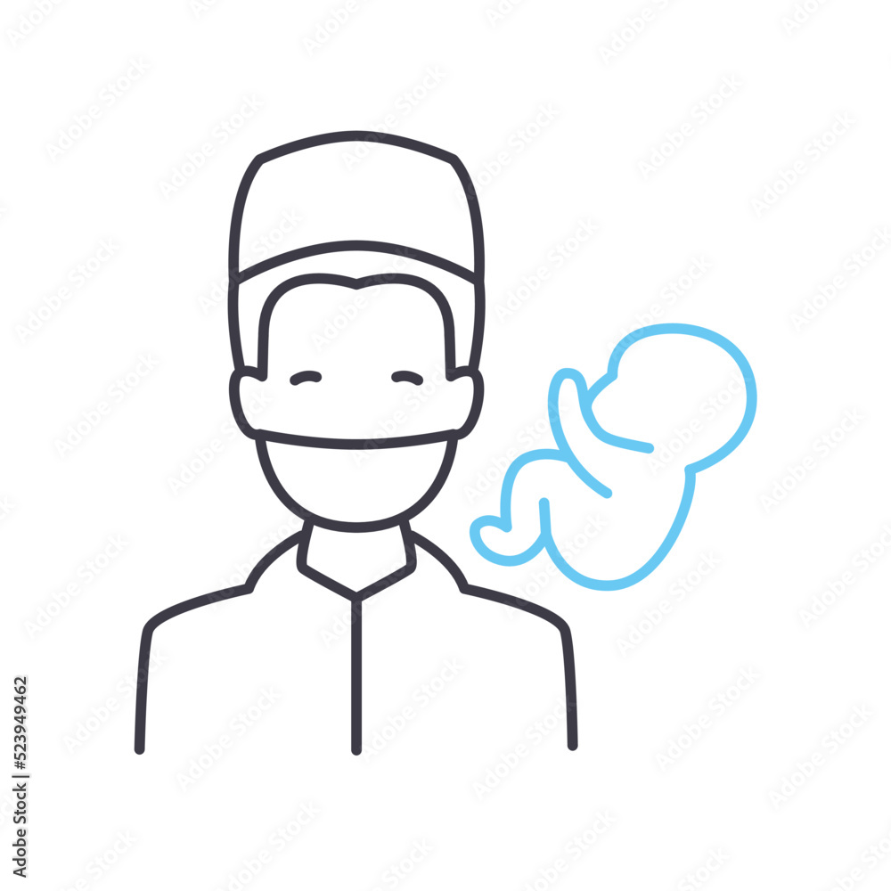 pediatrician line icon, outline symbol, vector illustration, concept sign pediatrician line icon, outline symbol, vector illustration, concept sign